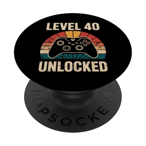 Lustiges Geschenk zum 40. Geburtstag für Videospieler, Level 40 PopSockets Klebender PopGrip Lustiges Geschenk zum 40. Geburtstag für Videospieler, Level 40 PopSockets Klebender PopGrip von Funny Graphic Tees Women Men Kids