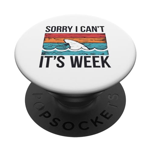 Shark Sorry Can't It's Ocean Week Lustiges Geschenk PopSockets Klebender PopGrip Shark Sorry Can't It's Ocean Week Lustiges Geschenk PopSockets Klebender PopGrip von Funny Graphic Tees Women Men Kids