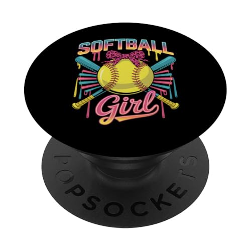 Softball-Mädchen-Outfit für Damen, Teenager, Kinder, Spieler PopSockets Klebender PopGrip Softball-Mädchen-Outfit für Damen, Teenager, Kinder, Spieler PopSockets Klebender PopGrip von Funny Graphic Tees Women Men Kids