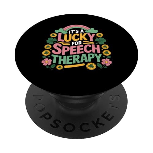 Sprachtherapie. Patrick's Day SLP Geschenk Regenbogen PopSockets Klebender PopGrip Sprachtherapie. Patrick's Day SLP Geschenk Regenbogen PopSockets Klebender PopGrip von Funny Graphic Tees Women Men Kids