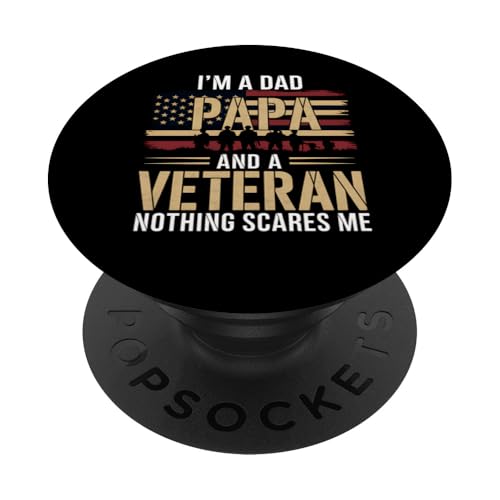 Veteran Dad Papa Amerikanische Flagge Militär Vatertagsgeschenk PopSockets Klebender PopGrip Veteran Dad Papa Amerikanische Flagge Militär Vatertagsgeschenk PopSockets Klebender PopGrip von Funny Graphic Tees Women Men Kids
