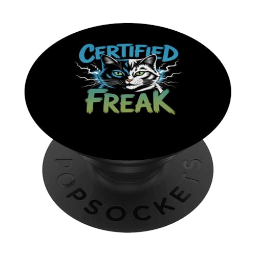Zertifiziertes Freak Cat Kawaii Grafikdesign für Anime-Kätzchenliebhaber PopSockets Klebender PopGrip Zertifiziertes Freak Cat Kawaii Grafikdesign für Anime-Kätzchenliebhaber PopSockets Klebender PopGrip von Funny Graphic Tees Women Men Kids