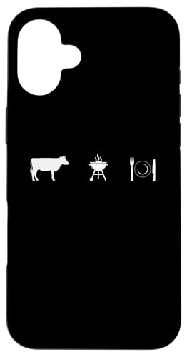 Farm to BBQ Grill to Kitchen Teller – Lustiges Grillen Hülle für iPhone 16 Plus Farm to BBQ Grill to Kitchen Teller – Lustiges Grillen Hülle für iPhone 16 Plus von Funny Grill Apparel for Smoking Meat