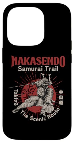 Nakasendo Samurai Trail, Japanischer Krieger, Wanderer aus der Edo-Zeit Hülle für iPhone 14 Pro von Funny Japan Gifts