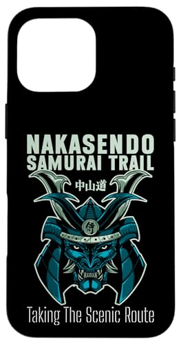 Nakasendo Samurai Trail, Japanischer Krieger, Wanderer aus der Edo-Zeit Hülle für iPhone 16 Pro Max von Funny Japan Gifts