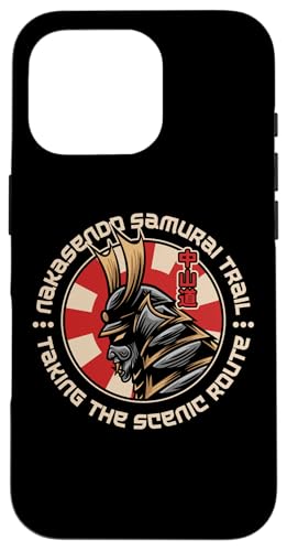 Nakasendo Samurai Trail, Japanischer Krieger, Wanderer aus der Edo-Zeit Hülle für iPhone 16 Pro von Funny Japan Gifts