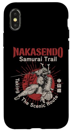 Nakasendo Samurai Trail, Japanischer Krieger, Wanderer aus der Edo-Zeit Hülle für iPhone X/XS von Funny Japan Gifts