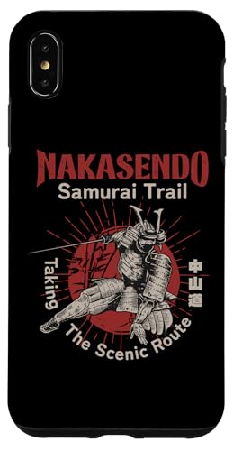Nakasendo Samurai Trail, Japanischer Krieger, Wanderer aus der Edo-Zeit Hülle für iPhone XS Max von Funny Japan Gifts