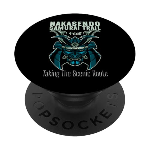 Nakasendo Samurai Trail, Japanischer Krieger, Wanderer aus der Edo-Zeit PopSockets Klebender PopGrip Nakasendo Samurai Trail, Japanischer Krieger, Wanderer aus der Edo-Zeit PopSockets Klebender PopGrip von Funny Japan Gifts