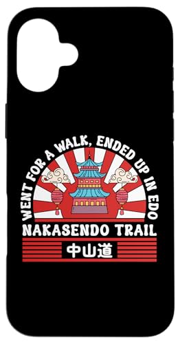 Wanderung auf dem Nakasendo Trail zur Edo Japan Travel Pagode Hülle für iPhone 16 Plus von Funny Japan Gifts