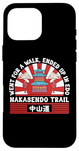 Wanderung auf dem Nakasendo Trail zur Edo Japan Travel Pagode Hülle für iPhone 16 Pro Max von Funny Japan Gifts