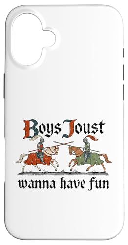 Boys Joust Wanna Have Fun. Mittelalterlicher Kampf. Hülle für iPhone 16 Plus Boys Joust Wanna Have Fun. Mittelalterlicher Kampf. Hülle für iPhone 16 Plus von Funny Jokes And Cute Pun Designs