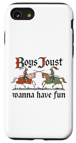Boys Joust Wanna Have Fun. Mittelalterlicher Kampf. Hülle für iPhone SE (2020) / 7 / 8 von Funny Jokes And Cute Pun Designs