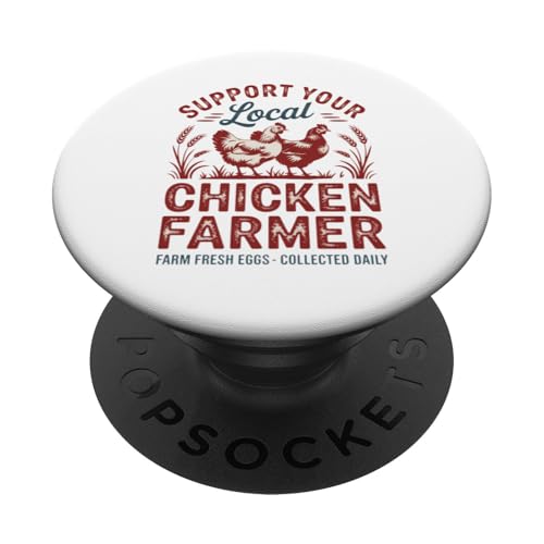 Classic Unterstützen Sie Ihren lokalen Hühnerzüchter - Farm Fresh Eggs PopSockets Klebender PopGrip Classic Unterstützen Sie Ihren lokalen Hühnerzüchter - Farm Fresh Eggs PopSockets Klebender PopGrip von Funny Local Chicken Farmer Retro Funny Chicken