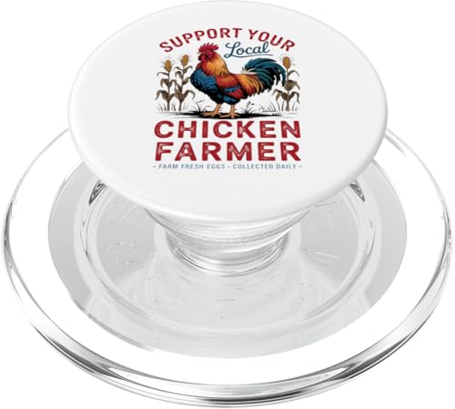 Eier sind meine Liebessprache – Unterstützen Sie kleine Herdenbauern PopSockets PopGrip für MagSafe von Funny Local Chicken Farmer Retro Funny Chicken
