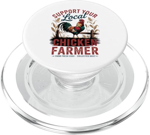 Farm Fresh Eggs - Lustiger Hühnerliebhaber im Retro-Stil PopSockets PopGrip für MagSafe von Funny Local Chicken Farmer Retro Funny Chicken