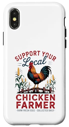 Fresh Eggs Daily - Local Chicken Keeper Vintage Farm Hülle für iPhone X/XS von Funny Local Chicken Farmer Retro Funny Chicken