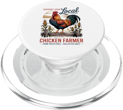 Lokaler Hühnerzüchter - Farm Fresh Eggs PopSockets PopGrip für MagSafe von Funny Local Chicken Farmer Retro Funny Chicken