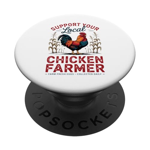 Stolzer Hühnerbauer - Homestead Henne und Eierliebhaber PopSockets Klebender PopGrip von Funny Local Chicken Farmer Retro Funny Chicken