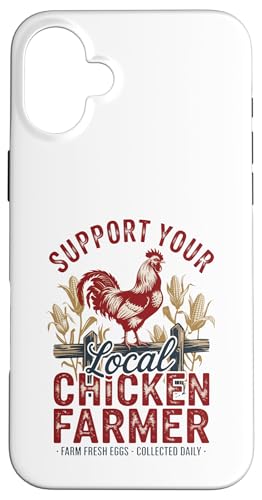 Unterstützen Sie Ihren lokalen Eierbauer – Hinterhof-Hen-Leben – Huhn Hülle für iPhone 16 Plus Unterstützen Sie Ihren lokalen Eierbauer – Hinterhof-Hen-Leben – Huhn Hülle für iPhone 16 Plus von Funny Local Chicken Farmer Retro Funny Chicken