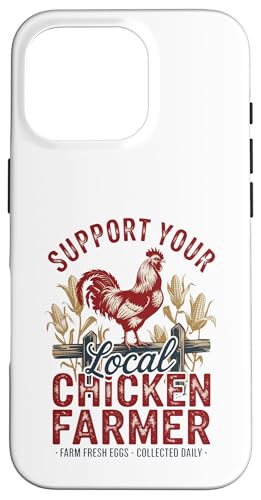 Unterstützen Sie Ihren lokalen Eierbauer – Hinterhof-Hen-Leben – Huhn Hülle für iPhone 16 Pro Unterstützen Sie Ihren lokalen Eierbauer – Hinterhof-Hen-Leben – Huhn Hülle für iPhone 16 Pro von Funny Local Chicken Farmer Retro Funny Chicken
