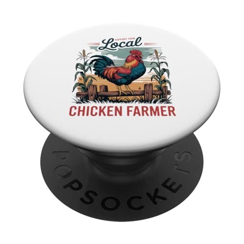 Vintage Chicken Farmer - Eier vom Bauernhof PopSockets Klebender PopGrip von Funny Local Chicken Farmer Retro Funny Chicken