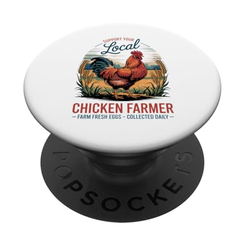Vintage Unterstützen Sie Ihren lokalen Hühnerzüchter - Farm Fresh Eggs PopSockets Klebender PopGrip Vintage Unterstützen Sie Ihren lokalen Hühnerzüchter - Farm Fresh Eggs PopSockets Klebender PopGrip von Funny Local Chicken Farmer Retro Funny Chicken