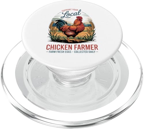 Vintage Unterstützen Sie Ihren lokalen Hühnerzüchter - Farm Fresh Eggs PopSockets PopGrip für MagSafe von Funny Local Chicken Farmer Retro Funny Chicken
