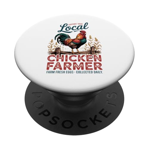 Vintage Unterstützen Sie Ihren lokalen Hühnerzüchter PopSockets Klebender PopGrip Vintage Unterstützen Sie Ihren lokalen Hühnerzüchter PopSockets Klebender PopGrip von Funny Local Chicken Farmer Retro Funny Chicken