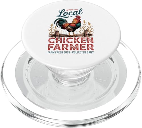 Vintage Unterstützen Sie Ihren lokalen Hühnerzüchter PopSockets PopGrip für MagSafe von Funny Local Chicken Farmer Retro Funny Chicken