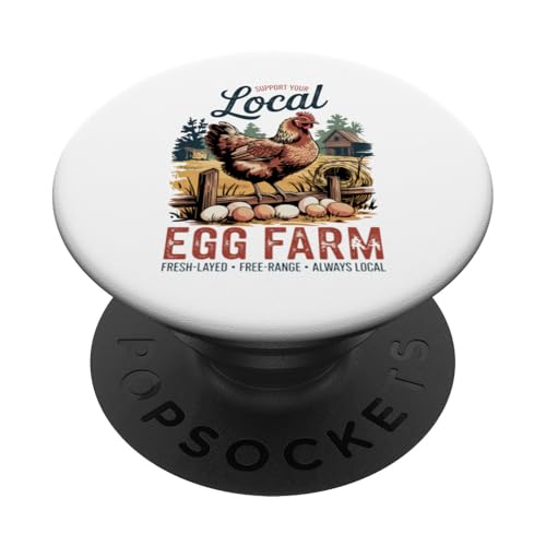 Cluck Yeah I'm Local - Retro Huhn Support Small Farms PopSockets Klebender PopGrip Cluck Yeah I'm Local - Retro Huhn Support Small Farms PopSockets Klebender PopGrip von Funny Local Egg Farmer Retro Funny Chicken