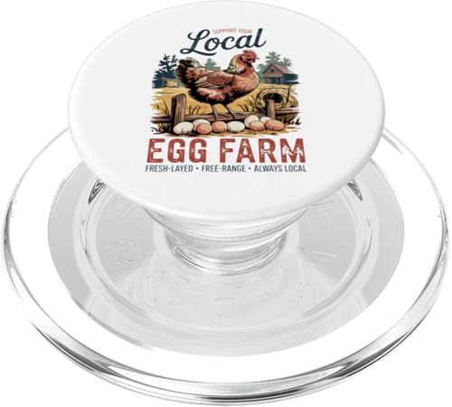 Cluck Yeah I'm Local - Retro Huhn Support Small Farms PopSockets PopGrip für MagSafe Cluck Yeah I'm Local - Retro Huhn Support Small Farms PopSockets PopGrip für MagSafe von Funny Local Egg Farmer Retro Funny Chicken