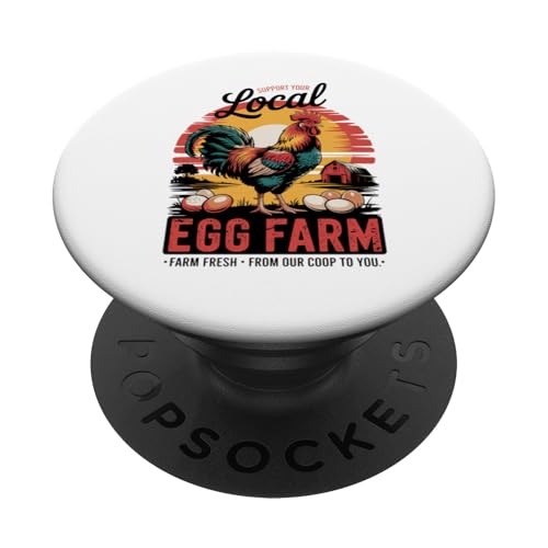 Cluckin' Local - Proud Local Egg Farmer - Huhn PopSockets Klebender PopGrip Cluckin' Local - Proud Local Egg Farmer - Huhn PopSockets Klebender PopGrip von Funny Local Egg Farmer Retro Funny Chicken