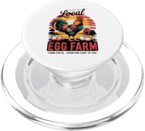 Cluckin' Local - Proud Local Egg Farmer - Huhn PopSockets PopGrip für MagSafe Cluckin' Local - Proud Local Egg Farmer - Huhn PopSockets PopGrip für MagSafe von Funny Local Egg Farmer Retro Funny Chicken