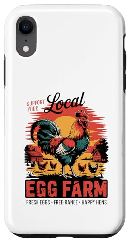 Farm Fresh and Local - Vintage Egg Farm Chicken Hülle für iPhone XR Farm Fresh and Local - Vintage Egg Farm Chicken Hülle für iPhone XR von Funny Local Egg Farmer Retro Funny Chicken