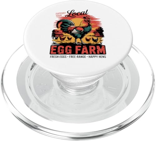 Farm Fresh and Local - Vintage Egg Farm Chicken PopSockets PopGrip für MagSafe Farm Fresh and Local - Vintage Egg Farm Chicken PopSockets PopGrip für MagSafe von Funny Local Egg Farmer Retro Funny Chicken