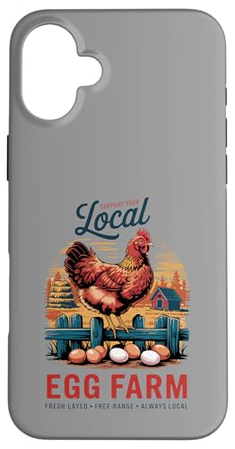 Farm to Table Eggs - Local Hen Supporter Vintage Look Hülle für iPhone 16 Plus Farm to Table Eggs - Local Hen Supporter Vintage Look Hülle für iPhone 16 Plus von Funny Local Egg Farmer Retro Funny Chicken