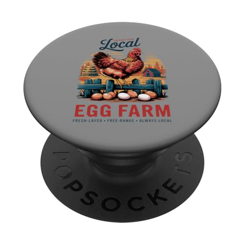 Farm to Table Eggs - Local Hen Supporter Vintage Look PopSockets Klebender PopGrip Farm to Table Eggs - Local Hen Supporter Vintage Look PopSockets Klebender PopGrip von Funny Local Egg Farmer Retro Funny Chicken