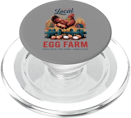 Farm to Table Eggs - Local Hen Supporter Vintage Look PopSockets PopGrip für MagSafe Farm to Table Eggs - Local Hen Supporter Vintage Look PopSockets PopGrip für MagSafe von Funny Local Egg Farmer Retro Funny Chicken