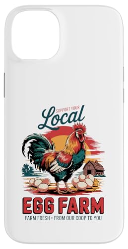 Freilandhennleben - Bauernhoffrisches Ei Hülle für iPhone 14 Plus Freilandhennleben - Bauernhoffrisches Ei Hülle für iPhone 14 Plus von Funny Local Egg Farmer Retro Funny Chicken