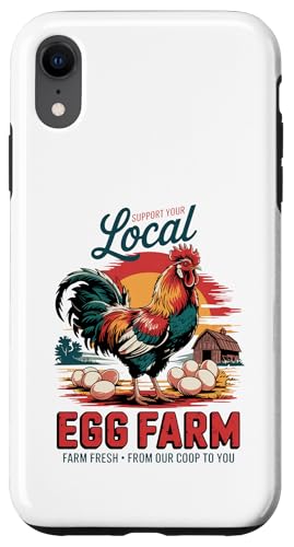 Freilandhennleben - Bauernhoffrisches Ei Hülle für iPhone XR Freilandhennleben - Bauernhoffrisches Ei Hülle für iPhone XR von Funny Local Egg Farmer Retro Funny Chicken