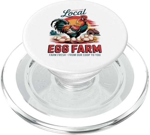 Freilandhennleben - Bauernhoffrisches Ei PopSockets PopGrip für MagSafe Freilandhennleben - Bauernhoffrisches Ei PopSockets PopGrip für MagSafe von Funny Local Egg Farmer Retro Funny Chicken