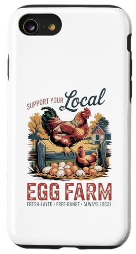 Laid with Love - Backyard Chicken Keeper Farmstead Pride Hülle für iPhone SE (2020) / 7 / 8 von Funny Local Egg Farmer Retro Funny Chicken
