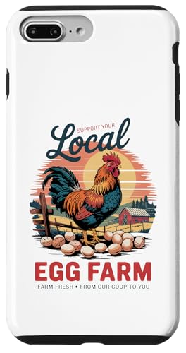 Local Eggs Matter - Retro Hühnerstall - Huhn Hülle für iPhone 7 Plus/8 Plus Local Eggs Matter - Retro Hühnerstall - Huhn Hülle für iPhone 7 Plus/8 Plus von Funny Local Egg Farmer Retro Funny Chicken