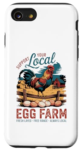 Local Eggs Matter – Unterstützen Sie kleine Hühnerbauern Hülle für iPhone SE (2020) / 7 / 8 von Funny Local Egg Farmer Retro Funny Chicken