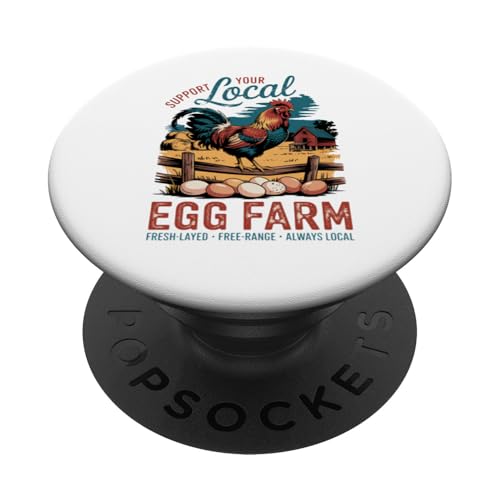 Local Eggs Matter – Unterstützen Sie kleine Hühnerbauern PopSockets Klebender PopGrip Local Eggs Matter – Unterstützen Sie kleine Hühnerbauern PopSockets Klebender PopGrip von Funny Local Egg Farmer Retro Funny Chicken