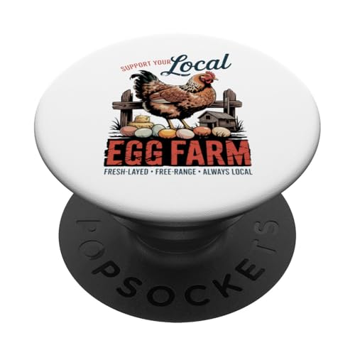 Unterstützen Sie Ihren lokalen Hühnerbauer - Vintage Hühnerstall PopSockets Klebender PopGrip Unterstützen Sie Ihren lokalen Hühnerbauer - Vintage Hühnerstall PopSockets Klebender PopGrip von Funny Local Egg Farmer Retro Funny Chicken