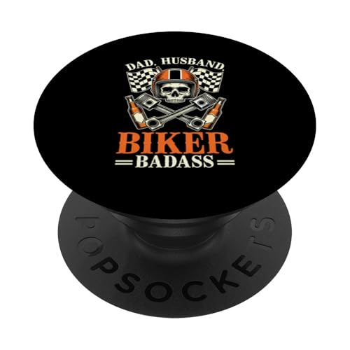 Dad Husband Biker Badass Motorrad Liebhaber Vintage Biker Dad PopSockets Klebender PopGrip Dad Husband Biker Badass Motorrad Liebhaber Vintage Biker Dad PopSockets Klebender PopGrip von Funny Motorcycle Dad Biker Gifts Father's Day