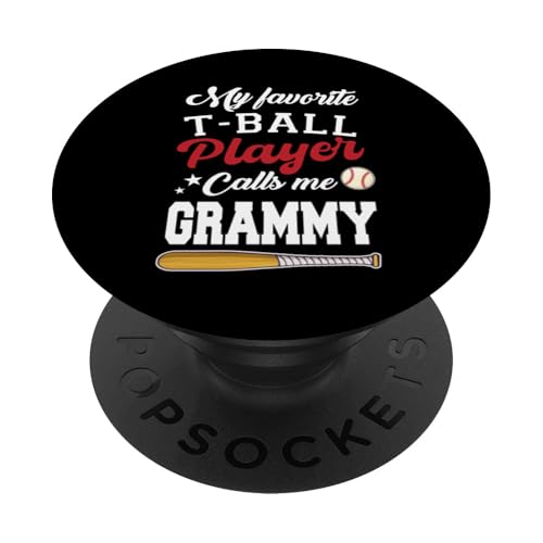 Mein Lieblings-T-Ball-Spieler nennt mich Grammy Mother's Day PopSockets Klebender PopGrip von Funny My Favorite T-Ball Player Call Me Family