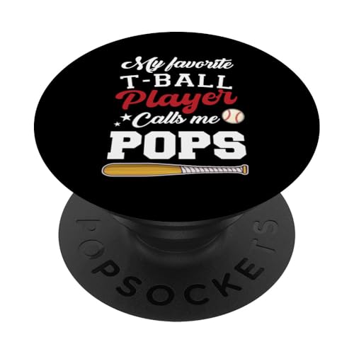 My Favorite T-Ball Player Calls Me Pops Baseball Vatertag PopSockets Klebender PopGrip von Funny My Favorite T-Ball Player Call Me Family